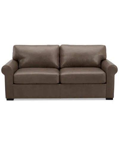 MACY'S RADLEY ROLL ARM 74" LEATHER APARTMENT SOFA, EXCLUSIVELY AT MACY'S