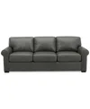 Macy's Radley 86" Leather Roll Arm Sofa, Exclusively At  In Anthracite
