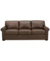 Macy's Radley 86" Leather Roll Arm Sofa, Exclusively At  In Chesnut