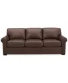 Macy's Radley 86" Leather Roll Arm Sofa, Exclusively At  In Chocolate