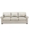 Macy's Radley 86" Leather Roll Arm Sofa, Exclusively At  In Coconut Milk