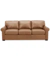 Macy's Radley 86" Leather Roll Arm Sofa, Exclusively At  In Light Natural