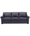 Macy's Radley 86" Leather Roll Arm Sofa, Exclusively At  In Slate Grey