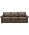 Macy's Radley 86" Leather Roll Arm Sofa, Exclusively At  In Taupe