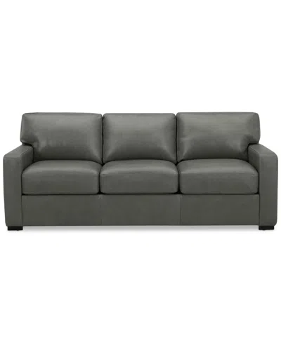Macy's Radley 86" Leather Sofa, Created For  In Anthracite