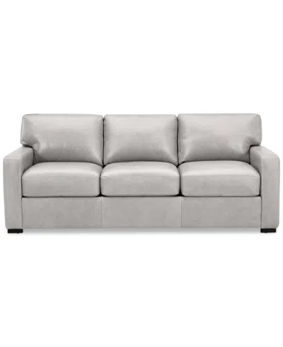 Macy's Radley 86" Leather Sofa, Created For  In Ash