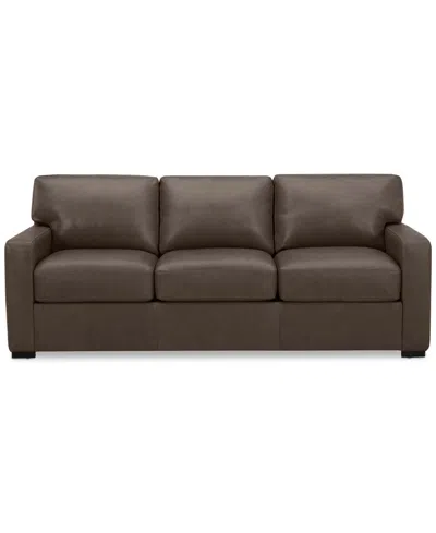 Macy's Radley 86" Leather Sofa, Created For  In Chocolate