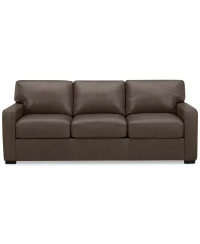 Macy's Radley 86" Leather Sofa, Created For  In Brown