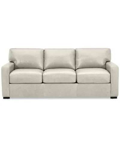 Macy's Radley 86" Leather Sofa, Created For  In Coconut Milk