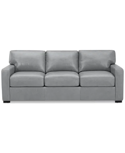 Macy's Radley 86" Leather Sofa, Created For  In Light Grey