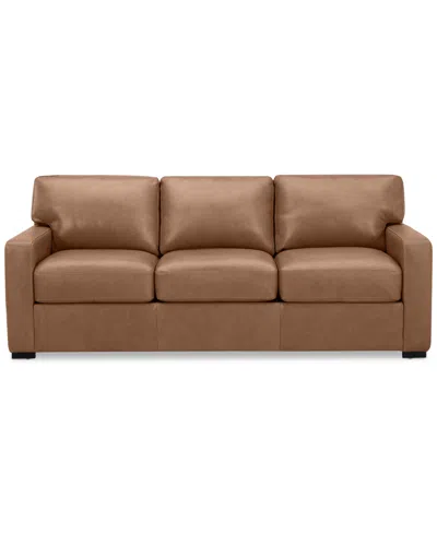 Macy's Radley 86" Leather Sofa, Created For  In Light Tan