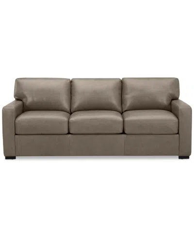 Macy's Radley 86" Leather Sofa, Created For  In Medium Brown
