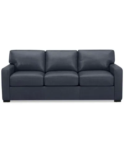 Macy's Radley 86" Leather Sofa, Created For  In Navy