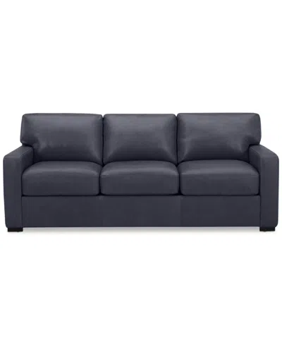 Macy's Radley 86" Leather Sofa, Created For  In Slate Grey
