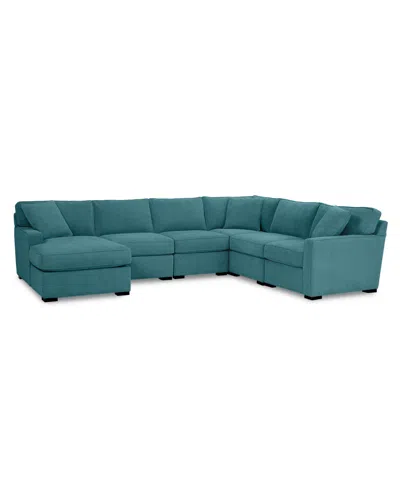 Macy's Radley Fabric 6-pc. Chaise Sectional With Corner, Created For  In Blue