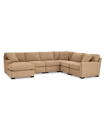 Macy's Radley Fabric 6-pc. Chaise Sectional With Corner, Created For  In Brown