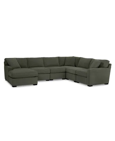 Macy's Radley Fabric 6-pc. Chaise Sectional With Corner, Created For  In Green