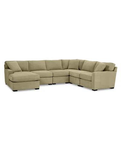 Macy's Radley Fabric 6-pc. Chaise Sectional With Corner, Created For  In Green