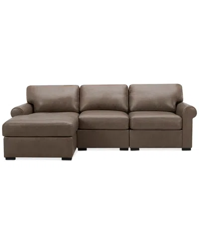 Macy's Radley Roll Arm 104" 3-pc. Leather Sectional, Exclusively At