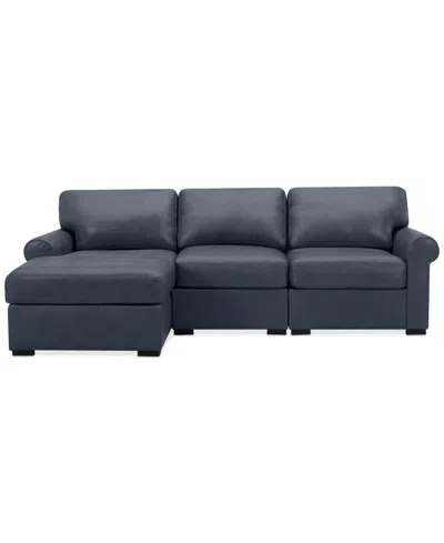 Macy's Radley Roll Arm 104" 3-pc. Leather Sectional, Exclusively At