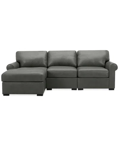 Macy's Radley Roll Arm 104" 3-pc. Leather Sectional, Exclusively At