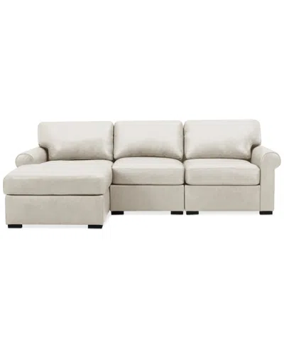 Macy's Radley Roll Arm 104" 3-pc. Leather Sectional, Exclusively At