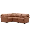 Macy's Radley Roll Arm 104" 4-pc. Leather Square Corner L Sectional, Exclusively At