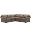 Macy's Radley Roll Arm 104" 5-pc. Leather Square Corner L Sectional, Exclusively At