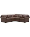 Macy's Radley Roll Arm 104" 5-pc. Leather Square Corner L Sectional, Exclusively At