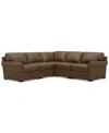 Macy's Radley Roll Arm 104" 5-pc. Leather Square Corner L Sectional, Exclusively At