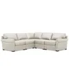 Macy's Radley Roll Arm 104" 5-pc. Leather Square Corner L Sectional, Exclusively At