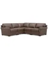 Macy's Radley Roll Arm 104" 5-pc. Leather Square Corner L Sectional, Exclusively At