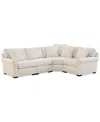 Macy's Radley Roll Arm 115" 4-pc. Fabric L Sectional With Wedge, Exclusively At  In Brown
