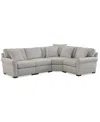 Macy's Radley Roll Arm 115" 4-pc. Fabric L Sectional With Wedge, Exclusively At  In Gray