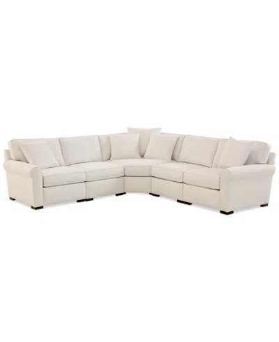 Macy's Radley Roll Arm 115" 5-pc. Fabric L Sectional With Wedge, Exclusively At  In Gray