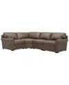 Macy's Radley Roll Arm 117" 4-pc. Leather Wedge Corner L Sectional, Exclusively At