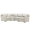 Macy's Radley Roll Arm 117" 4-pc. Leather Wedge Corner L Sectional, Exclusively At