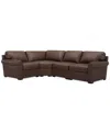 Macy's Radley Roll Arm 117" 4-pc. Leather Wedge Corner L Sectional, Exclusively At