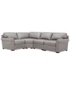 Macy's Radley Roll Arm 117" 4-pc. Leather Wedge Corner L Sectional, Exclusively At