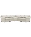 Macy's Radley Roll Arm 117" 4-pc. Leather Wedge Corner L Sectional, Exclusively At