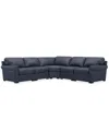 Macy's Radley Roll Arm 117" 5-pc. Leather Wedge Corner L Sectional, Exclusively At