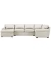 Macy's Radley Roll Arm 139" 4-pc. Leather Square Corner Chaise Sectional, Exclusively At