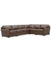 Macy's Radley Roll Arm 139" 5-pc. Leather Square Corner L Sectional, Exclusively At