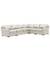 Macy's Radley Roll Arm 139" 5-pc. Leather Square Corner L Sectional, Exclusively At