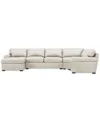Macy's Radley Roll Arm 152" 5-pc. Leather Wedge Corner Chaise Sectional, Exclusively At