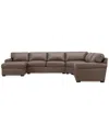 Macy's Radley Roll Arm 152" 5-pc. Leather Wedge Corner Chaise Sectional, Exclusively At