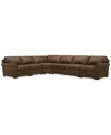 Macy's Radley 148" 5-pc. Leather Wedge L Shape Modular Sectional, Created For