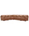 Macy's Radley 148" 5-pc. Leather Wedge L Shape Modular Sectional, Created For