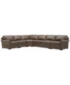 Macy's Radley 148" 5-pc. Leather Wedge L Shape Modular Sectional, Created For