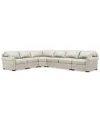Macy's Radley Roll Arm 152" 5-pc. Leather Wedge Corner L Sectional, Exclusively At